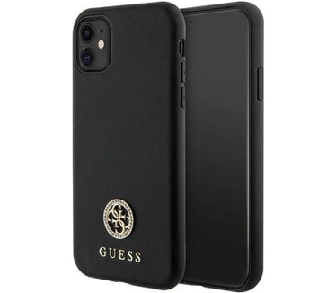 Guess Metal Logo Back Case - Apple iPhone 11 (6.1") - Zwart Zwart
