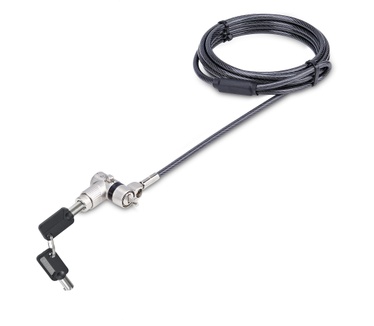 Startech.com 3-in-1 Universeel Laptop Kabelslot, 2m Security Kabel met Master Key, Computer Beveiliging, Compatibel met Noble Wedge&reg;/Nano/K-Slot, Anti-Diefstal Snijbestendige Kabel