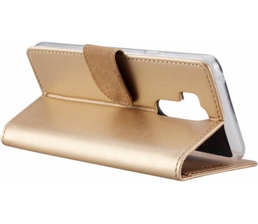 Luxe Lederen Bookcase hoesje voor de LG G7 ThinQ - Goud (LG G7 ThinQ) Goud