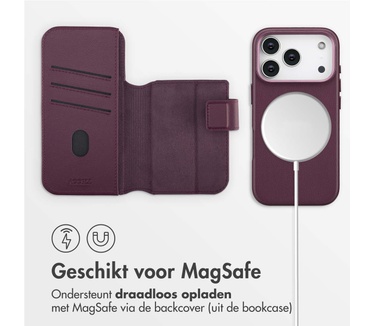 Accezz Leather Bookcase 2-in-1 met MagSafe