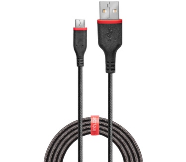 Lindy 0.5m Rein USB Type A to Micro-B Charging Zwart