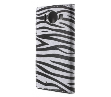 Kees Zebra Print Portemonnee Hoesje Microsoft Lumia 950