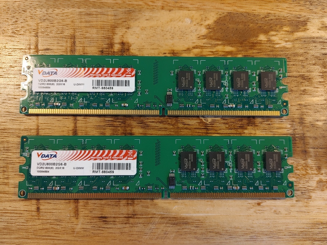 VDATA 4GB DDR2 (Set van 2x 2GB) 800Mhz DIMM Geheugen modules aangeboden ...