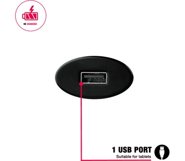 BeHello Travel Charger with USB Portal 2.1A Black