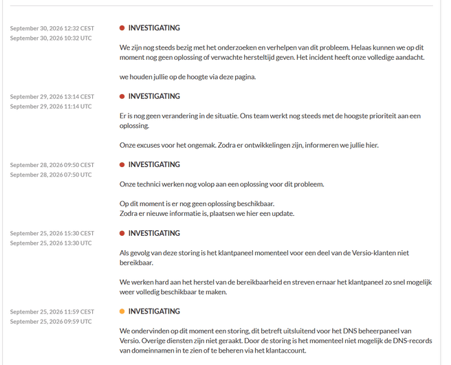 Versio storing