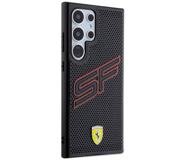 Ferrari Big SF Perforated Back Case - Galaxy S24 Ultra - Zwart Zwart