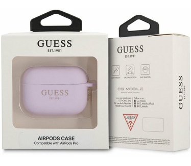 Guess Charms Silicone Case voor Apple Airpods Pro - Paars Paars