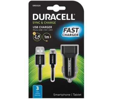 Duracell Single 2.4A +1M Micro USB Cable