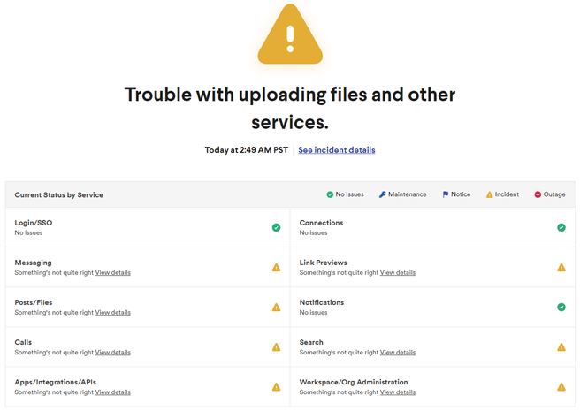 Slack storing
