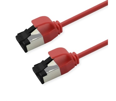 Roline S/FTP (PiMF-) patchkabel Cat.8 (Klasse I), LSOH, extra dun, rood, 5 m