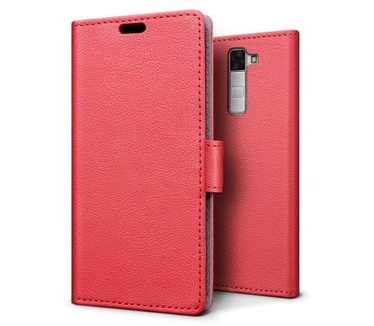 qMust LG K8 Wallet Case - TPU frame - Red