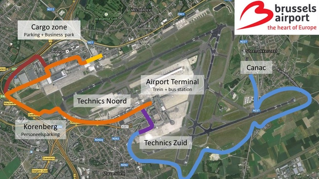 Voorgesteld traject voor zelfrijdende bus
