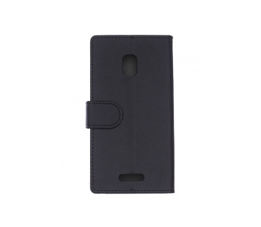 Alcatel One Touch Pop Star 3G Lederen Wallet Flip Case Zwart
