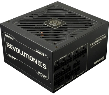 Enermax Revolution Revolution III S 1000 W Black | 80 Plus et Cybenetics Platinum | Bloc d'alimentation ATX 3.1 entièrement modulaire | PCIe 5.1 12V-2x6 | Ventilateur silencieux 120 mm FDB semi-ventilateur | 105