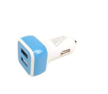 BroFish USB Carcharger Duo Wit/Blauw