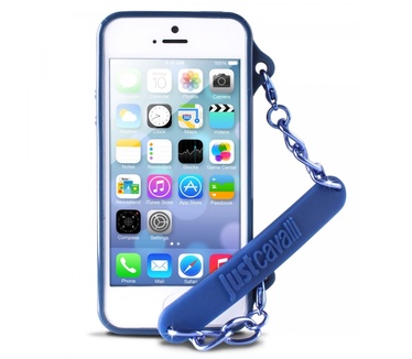 Puro iPhone 5/5S Just Cavalli Clutch Cover met Just Logo Blauw