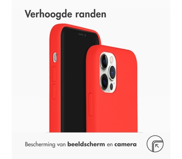 Accezz Liquid Silicone Backcover iPhone 12 (Pro) - Rood