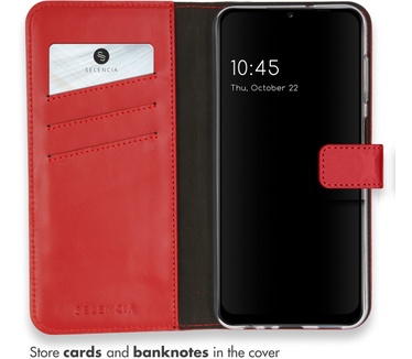 Selencia Echt Lederen Bookcase Samsung Galaxy A13 (4G) - Rood
