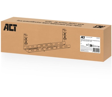 ACT AC8379 Verstelbare kabelgoot voor onder bureau - kabelmanagement Zwart