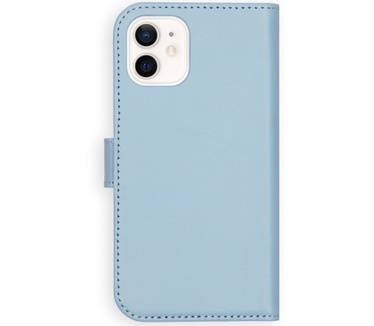 Selencia Echt Lederen Bookcase iPhone 12 Mini - Lichtblauw