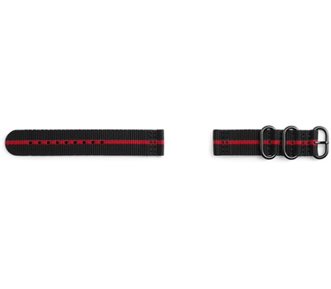 Samsung Gear Sport Premium Nato Armband Zwart/Rood
