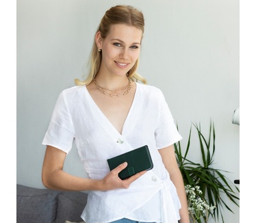 Selencia Echt Lederen Bookcase Samsung Galaxy S20 - Groen