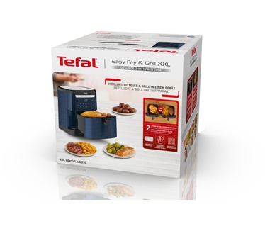 Tefal EY8014 Easy Fry & Grill XXL EY8014 6,5L 2-in-1 heteluchtfriteuse met uitneembare verdeler blauw