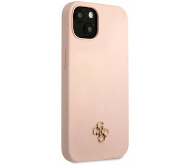 Guess Silicone 4G Logo Back Case - Apple iPhone 13 (6.1") - Roze Roze