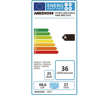 Medion Akoya P57851 Aluminium, Wit