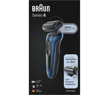 Braun Series 6 60-B1000s Elektrisch Scheerapparaat, Blauw