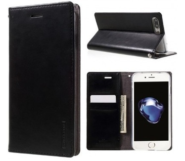 Mercury Apple iPhone 7 Plus Blue Moon Wallet Case - TPU frame - Black
