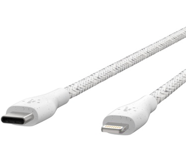 Belkin Boost↑Charge USB-C-kabel met Lightning-connector + leren bandje Wit