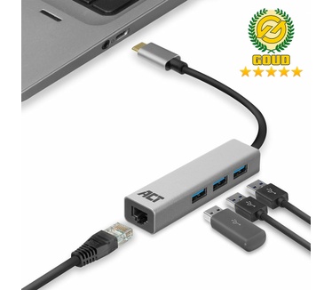 ACT AC7055 3-Port USB-C 3.1 (USB 3.0) Hub with Gigabit ethernet port