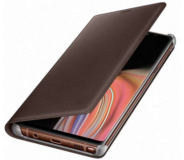 Samsung Galaxy Note 9 Leather Wallet Cover Bruin