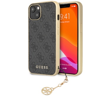 Guess 4G Charms Back Case voor Apple iPhone 15 (6.1") - Grijs Grijs