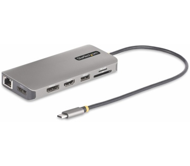 Startech.com USB-C Triple Monitor Multiport Adapter, 5Gbps, Dual 4K 60Hz + 4K 30Hz HDMI & DisplayPort, 4-Port USB Hub, 100W PD Pass-Through, GbE, SD/MicroSD Kaartlezers