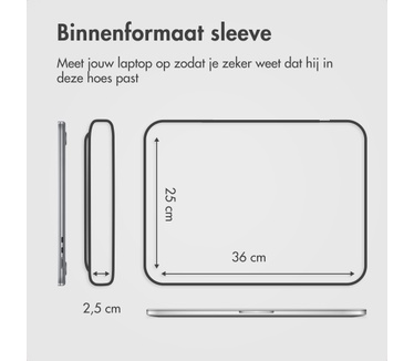 Accezz Leather Laptop hoes met rits 15-16 inch - Laptopsleeve - Zwart
