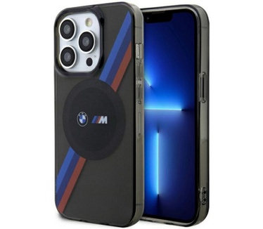 BMW M Tricolor Stripes Back Case - iPhone 14 Pro (6.1") - Zwart Zwart