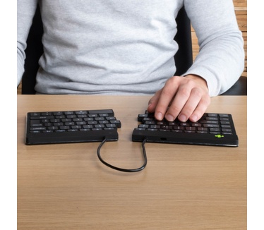 R-Go Tools Ergonomisch toetsenbord R-Go Split Break met pauzesoftware, gesplitst toetsenbord, AZERTY (FR), Bluetooth, zwart