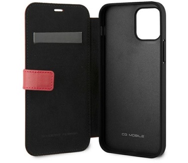 Ferrari Stitch Line Leather Book - iPhone 12 Pro Max (6.7") Rood Rood