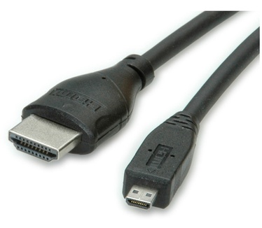 Roline HDMI High Speed Kabel mit Ethernet, HDMI M - Micro HDMI M 0,8m
