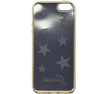 Guess Stars Soft TPU Back Case - Apple iPhone 5/5S/SE - Zwart Zwart