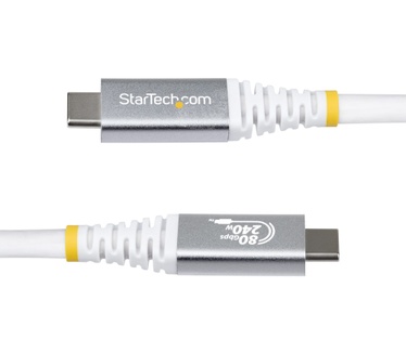 Startech.com 1m USB4 Kabel, 80Gbps, USB-IF Gecertificeerde USB-C Kabel, 240W PD, 8K 120Hz/4K 240Hz DP2.1 DP80, Thunderbolt 4 Compatibel, Wit