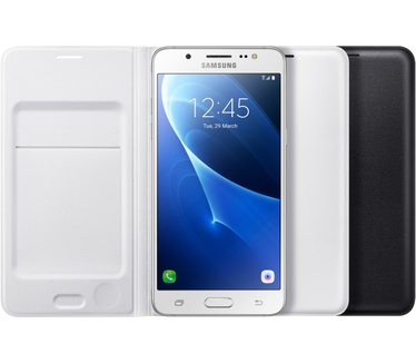 Samsung Galaxy J5 (2016) Flip Wallet - White (Galaxy J5(2016)) Zwart