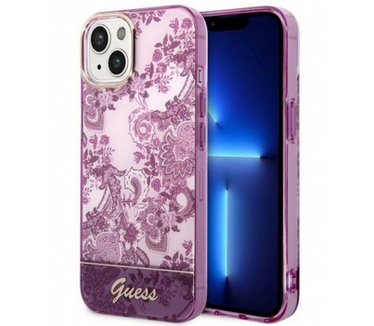 Guess Toile de Jouy Back Case Apple iPhone 14 Plus (6.7") Fuchsia Paars