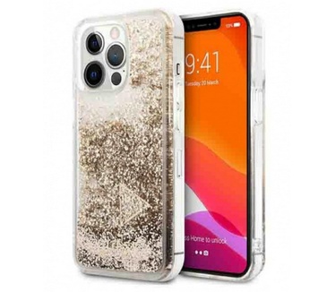 Guess Charms Liquid Glitter Case - iPhone 14 Pro (6.1") - Goud Goud