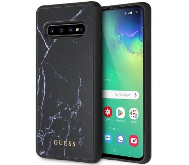 Guess Marble Hard Case voor Samsung Galaxy S10+ - Zwart  Zwart