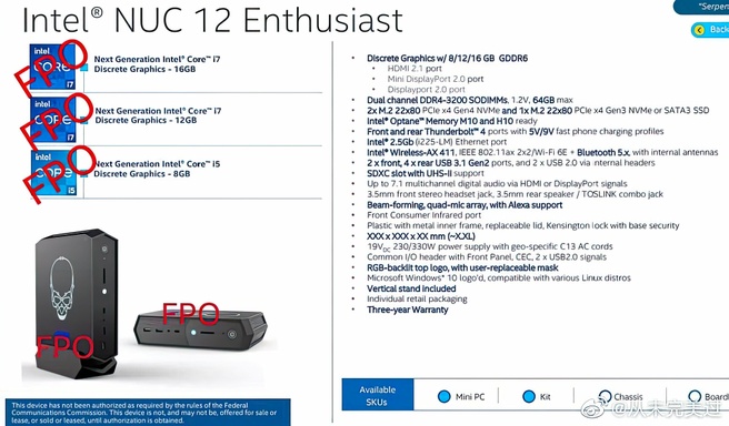 Intel NUC 12 Enthusiast-slide