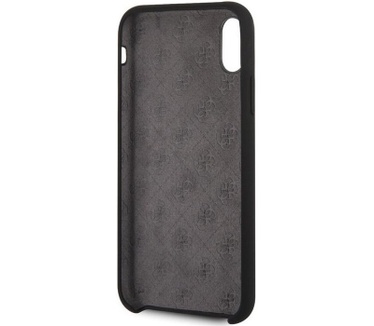Guess Silicone Logo HardCase - Apple iPhone XS Max (6.5") - Zwart  Zwart