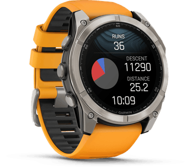 Garmin fēnix 8, 51mm, Titanium body, Sapphire Glass, Grijs (Oranje)
